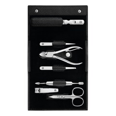 Maniküre Pediküre Set 7tlg. mit Nagelknipser, Leder, schwarz, ZWILLING BEAUTY