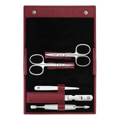 Maniküre Pediküre Set 5tlg. mit Nagelschere, Leder, Rot, ZWILLING BEAUTY