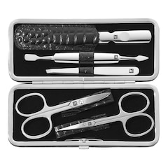 Maniküre Pediküre Set 5tlg. mit Nagelschere, Leder in Kroko-Optik, schwarz, ZWILLING BEAUTY